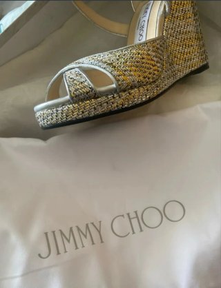 Sandalias Jimmy Choo Talla 37 Oro/Plata