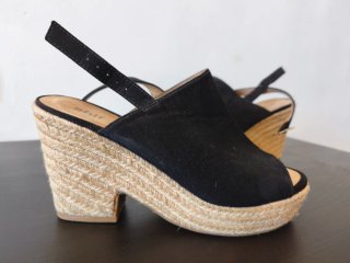 Zapatos tacón esparto negros