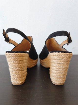 Zapatos tacón esparto negros