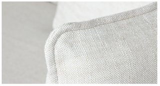 Sofá de lino beige con 7 cojines