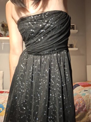 Vestido de fiesta palabra de honor negro