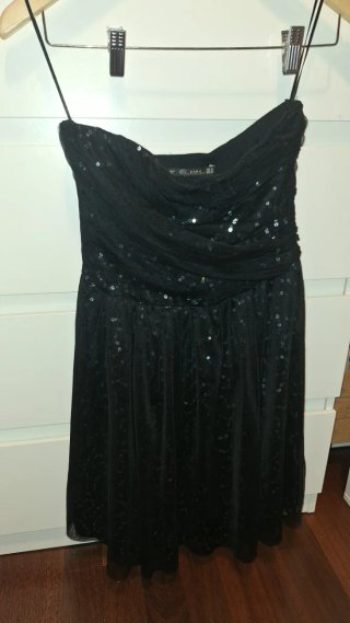 Vestido de fiesta palabra de honor negro