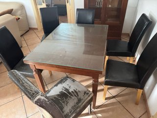 Mesa Comedor Extensible + 6 Sillas Madera