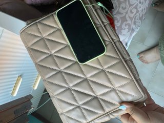 Borsa trapuntata Zara verde , marrone , beige