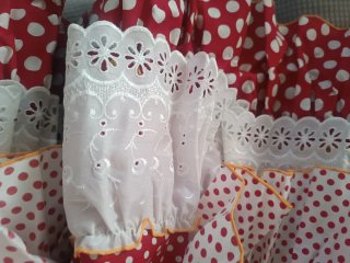 Vestido de Gitana de niña, talla 10 Rojo y Blanco