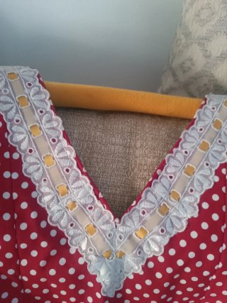 Vestido de Gitana de niña, talla 10 Rojo y Blanco