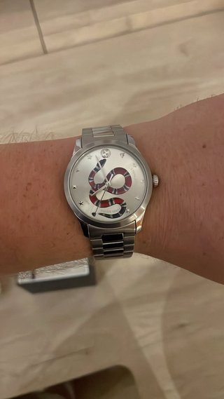 Reloj Gucci Serpiente Plata y Rojo Sin Usar