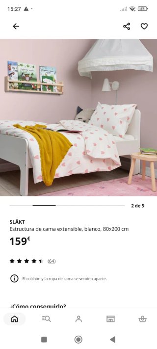 Cama extensible IKEA SLÄKT más colchón de regalo