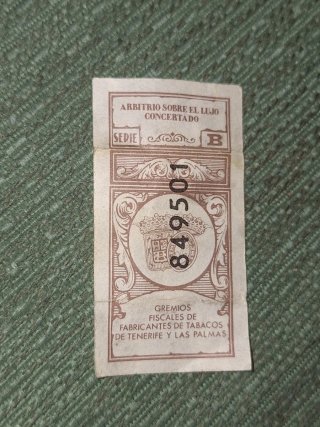 Precinta fiscal antigua tabaco Canarias