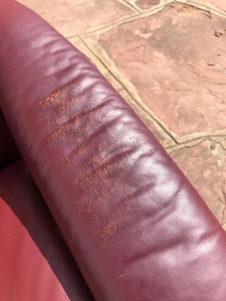Butaca Stressless Roja Piel Giratoria
