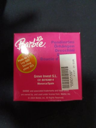 Pendientes y Colgante Barbie Plata 925