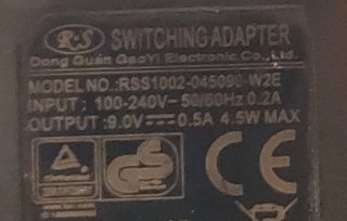 Transformador 9V 0.5A DC