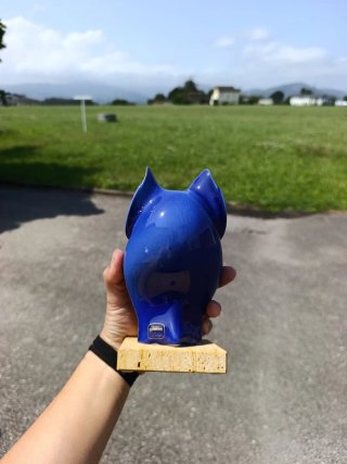 Figura Búho Porcelanas Galos Azul
