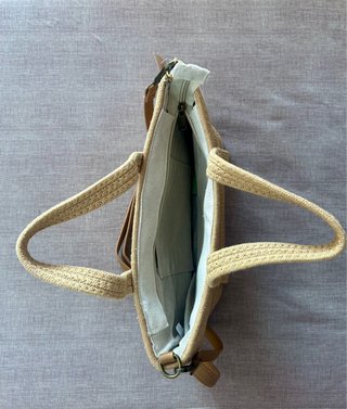 Bolso de hombro MAC&NOA beige y dorado