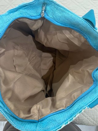 Borsa mare zebrata blu e bianca