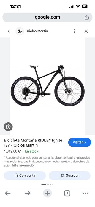 Bicicleta MTB Ridley IgniteALU 29