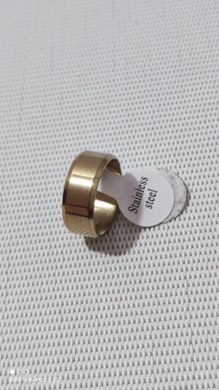 Anillo Acero Inoxidable Talla 19 Dorado