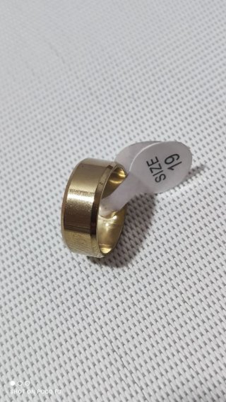 Anillo Acero Inoxidable Talla 19 Dorado