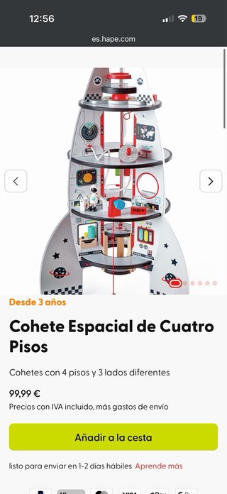 Cohete Hape de madera