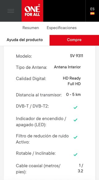 Antena TV Interior One For All