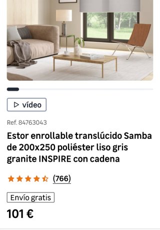 Estor gris 200x250cm