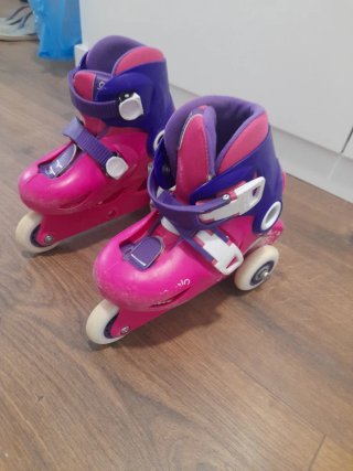 Patines infantiles Oxelo rosas y morados