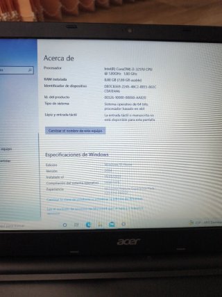 Portátil Acer Negro