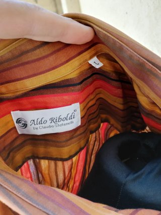 Camicia Aldo Riboldi vintage righe multicol.  tg L