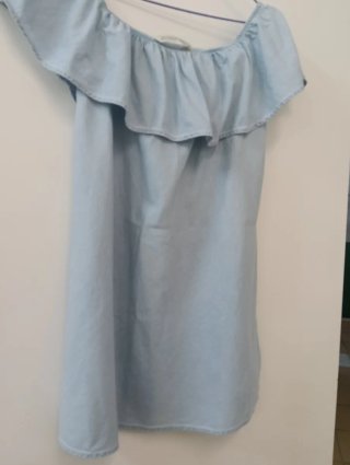 Vestido tejano off shoulder talla L