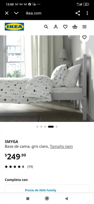 Cama con colchón SMYGA blanca IKEA. 6 meses.Tengo1