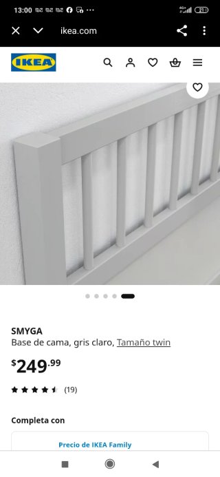 Cama con colchón SMYGA blanca IKEA. 6 meses.Tengo1