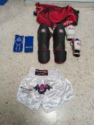 Kit Boxeo/Full Contact: Guantes, Espinilleras y Sh