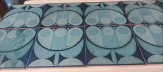 Pack 10 Azulejos Flor Azul Vintage