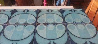 Pack 10 Azulejos Flor Azul Vintage