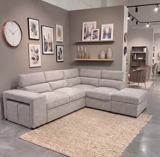 Sofá rinconera + cama + puff - entrega gratis!