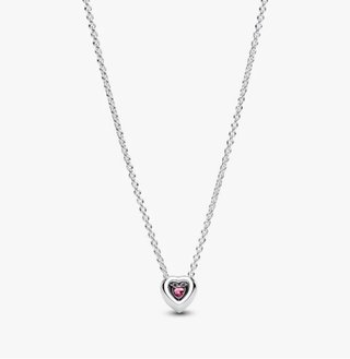 Collar Pandora Corazón Rosa Plata