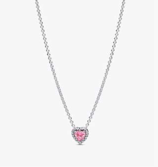 Collar Pandora Corazón Rosa Plata