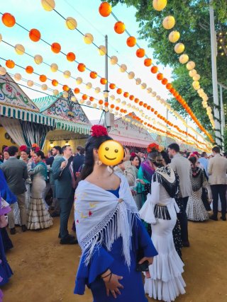 Vestido de flamenca azul talla S