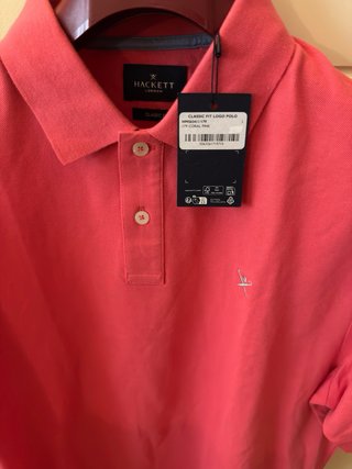 Polo Hackett Rosa Manga Corta Hombre