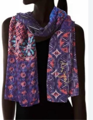Fular Desigual Morado y Rosa
