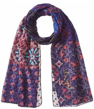 Fular Desigual Morado y Rosa