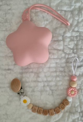 Chupetero personalizado + funda guarda chupete