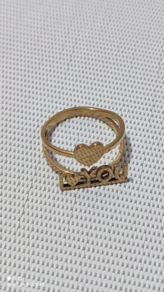 Anillo acero inoxidable Love You corazón
