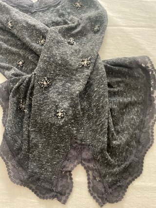 Camiseta Zara Lencera Pedrería Talla S