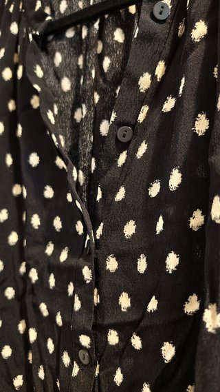 Vestido Mango negro lunares blancos