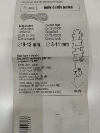 Descensor PETZL para grandes verticales