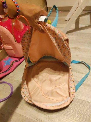 Mochila infantil conejo flores rosa