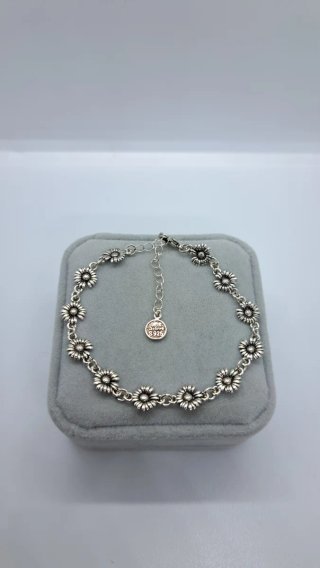 Pulsera Plata Ley 925 Girasol Nueva Regalo Mujer