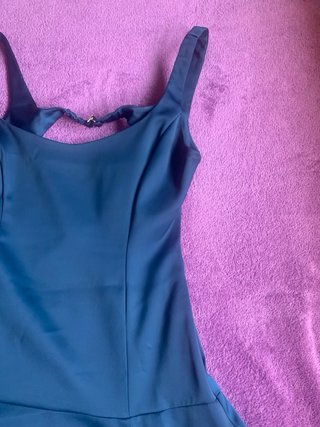 Vestido azul midi globo Zara invitada