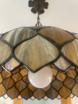 Lámpara colgante Tiffany cristal y metal